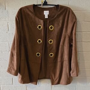 Chico's Brown Blazer with Gold Details